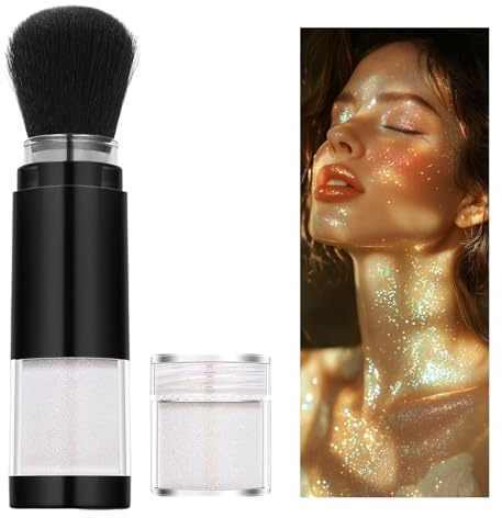 YRTUOP Paillettes Visage | Poudre Corporelle Scintillante Tenue Longue Durée | Brillant à Lèvres Nomade et Poudre Scintillante Visage Longue Tenue