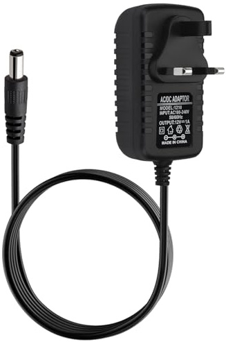 12V 1A Power Supply Adapter AC to DC 12V 1A 12W UK Converter Charger 100-240V AC to 12 V DC for CCTV Cameras Routers LED Strips Yamaha Keyboards Home Appliances 5.5x2.5mm & 5.5x2.1mm DC Plug