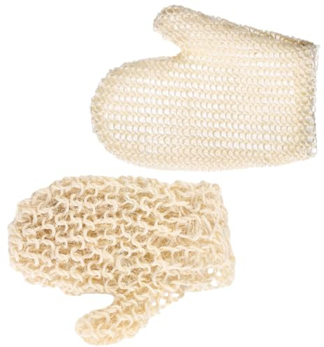 LOLIPPYY 2piezas Guantes De Baño De Sisal Exfoliantes Para Scrub Manoplas Exfoliantes Corporales Para Baño Herramienta Ducha