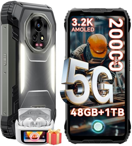 Blackview Xplore 2 Smartphone Incassable, 20000mAh-Android 15 Téléphone Portable Incassable, 48Go+1To Téléphone Incassable, 6.73 FHD, 120Hz, 3.2K AMOLED, 50+20MP, IP69K/Dual 5G SIM/WiFi 6E/MTK 8300
