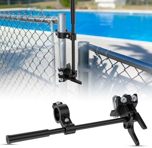 Chain Link Fence Gate Latch, Pool Gate Latch, Pool Gate Lock – Child Proof Gate Latch, Child Proof Chain Link Gate Latch – ONLY Fits 1-3/8 Gate Frame x 1-7/8 Gate Post (Not for 1-5/8 Gate Frame)