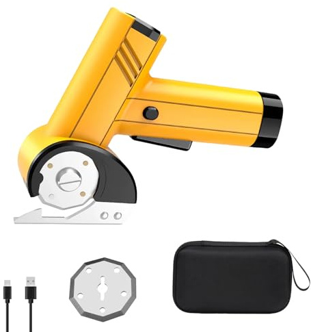 OneNine Kartonschneider Elektrisch - Kabellose Elektrische Schere mit Bildschirm, LED-Licht, 4Geschwindigkeitsstufen, Selbstschärfende Klinge Geeignet für Schneidet Leder, PVC, Kartons, Teppiche