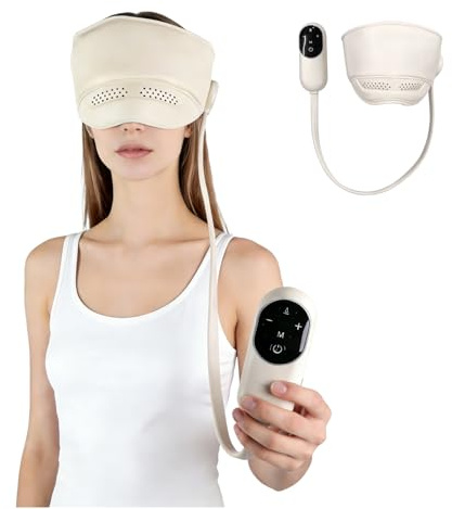 Head Massager Scalp Eye Massager, Electric Migraine Relief Cap with Compression & Eye Massager with Heat, 4 Air Pressure Modes, 3 Heating Levels, for Tension Headache, Stress Relief and Sleep Aid