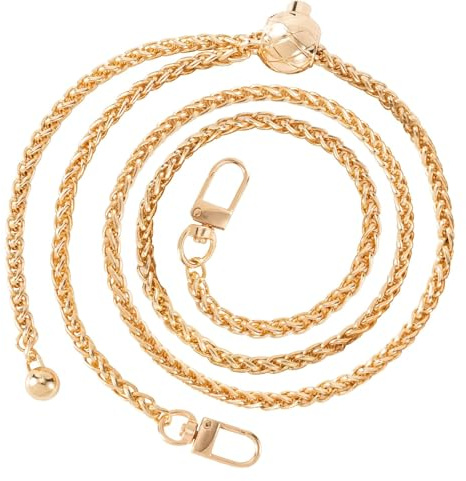 KSJEHW Taschenkette Gold, 120CM Trageriemen Kette, Verstellbar Kettenriemen für Damen Taschen, Taschenhenkel Kette Gold für Handtaschen Umhängetasche