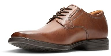Clarks Men's Tilden Plain Derbys, Brown Dark Tan Leather, 9.5 UK