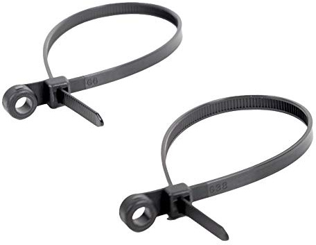 KafTon Screw Mounted Cable Ties Black Pack of 25 (4.8mm x 200mm)