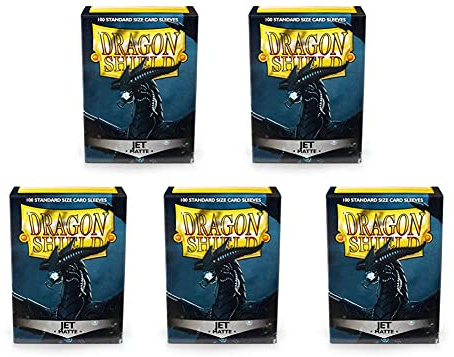 5 Packs Dragon Shield Matte Jet Standard Size 100 ct Card Sleeves Value Bundle!