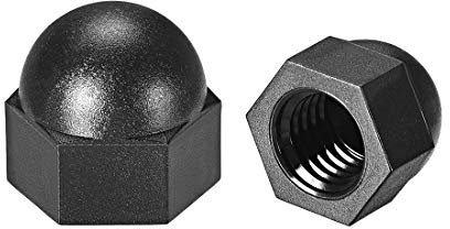 sourcing map 10stk. M12 Hutmutter, Hex Eichel Kuppelmuttern für Schrauben Bolzen Nylon Schwarz