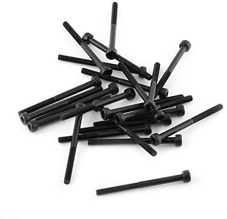 M3 Set di Viti a Testa Cilindrica Esagono Incassato Nero Chiusura in Leg Acciaio Carbonio Grado 12,9 Accessorio per Strumento Riparazione 4-50 mm(M3*40mm【half tooth】 24pcs/pack)