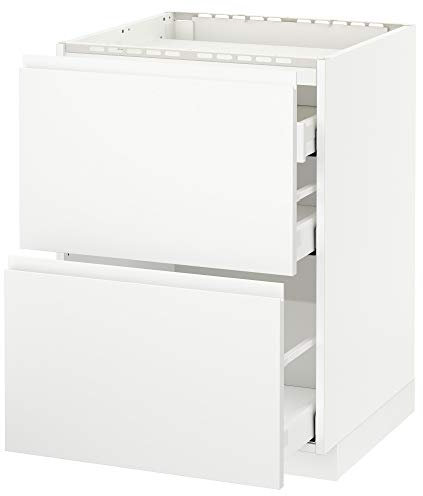 Table de cuisson METOD/MAXIMERA - 2 façades/3 tiroirs - 60 x 62,1 x 88 cm - Blanc mat