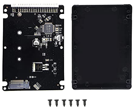 GINTOOYUN M.2 NGFF SATA SSD to 2.5 IDE 44pin Enclosure Adapter, Black for Notebook Laptop，Desktop Computer and More
