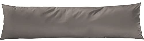 Pure Label Mako Satin Seitenschläferkissen 40x145 cm aus Baumwollein Taupe - Traumhaft weicher Kissenbezug für Seitenschläfer passend zu unserer Bettwäsche Sets