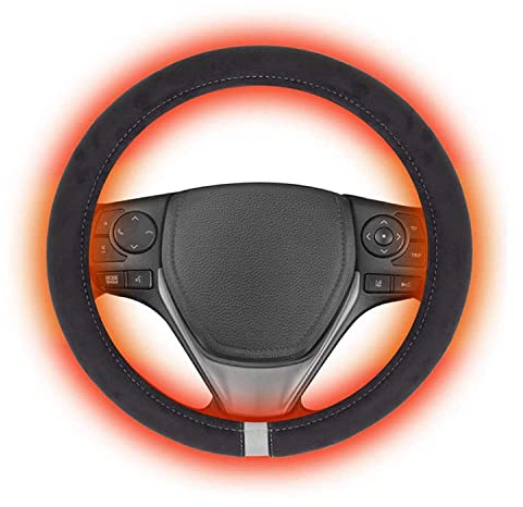 GJXJY Lenkradhülle Auto Lenkradheizung beheiztes Lenkrad Beheizt Anschluss Am 12V Zigarettenanzünder Lenkrad Heizung Auto Lenkrad Wärmer Winter