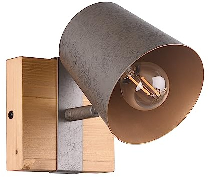 Trio Leuchten Wandspot Bell 801900167, Metall Nickel antik, Holz, exkl. 1x E14