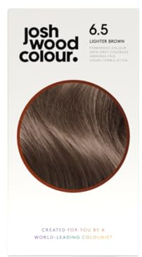Josh Wood Permanent Hair Dye, 6.5 Lighter Brown, Ammonia-Free, 296ml 2-Pack | 100% grey coverage, vegan formula, shine complex for glossy hair, salon-created colour, easy root-to-tip application