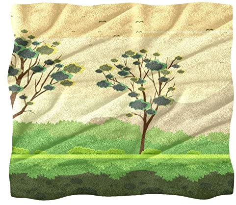 Fleece-Überwurfdecke, Landschaft, Gummibaum, für Couch, Sofa oder Bett, gemütliche, weiche Decken