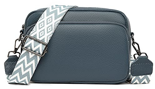 TIAASTAP Damen Handy Umhängetasche Echtes Leder Crossbody Bag Damen Handytasche zum Umhängen, Umhängetasche Damen Klein Moderne Taschen mit Breitem Schultergurt u 3 fächern