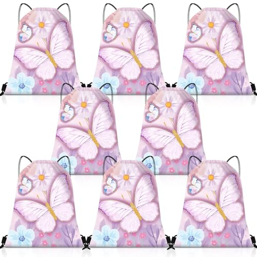 Weewooday 8 Stück Turnbeutel Rucksäcke mit Kordelzug 30 x 25 cm Junge Mitgebsel Rucksack mit Tiermotiv Wiederverwendbare Party Geschenkbeutel für Jungen Mädchen Kinder Geburtstag Partyzubehör