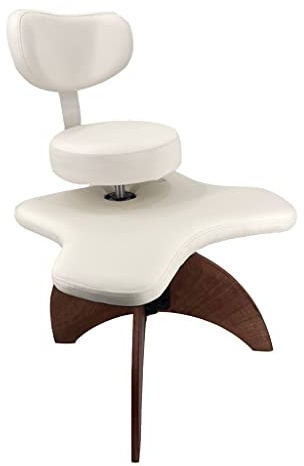 Kniestuhl aus Holz mit Rückenlehne, ergonomischem Sitz, höhenverstellbarem Hocker zur Haltungsverbesserung und Haltungskorrektur, dreieckige Beinstütze (Farbe: graues Holzbein)