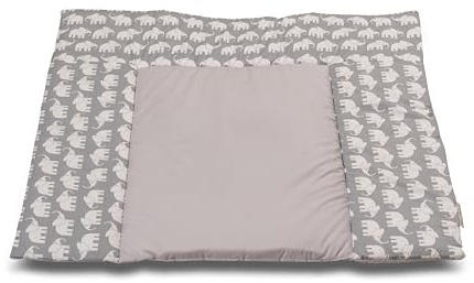ULLENBOOM ® Wickelauflage 85x75 cm Graue Elefanten (Made in EU) - Wickelunterlage Waschbar und für Unterwegs geeignet, Bezug: 100% OEKO TEX Baumwolle, Wickeltischauflage 75x85