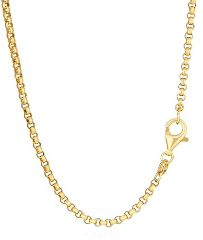 NKlaus 50cm Erbskette 925 Silber Gelbgold Vergoldet elegante Halskette Breite: 2,1mm Collier 6,73g schwer 15022