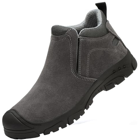 Scarpe Speciali per La Protezione del Lavoro per Saldatori (36-46), Suola Resistente alla Perforazione + Saldatore Antiscottatura, con Testa in Acciaio,42,Black