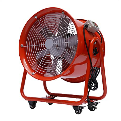 czyuRachel Ventilatore industriale, 220 V, 1100 W, ventilatore portatile, diametro 47 cm, industriale, ventilatore a tamburo, ventilatore a pavimento, 15000 m³/H