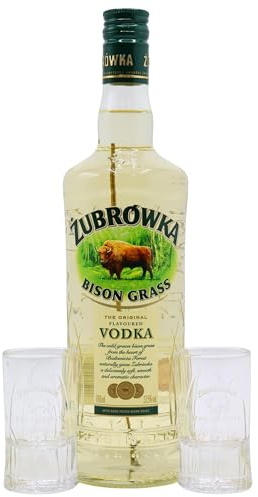 Zubrowka - Shot Glasses & Bison Grass Polish - Vodka 70cl 37.5% ABV