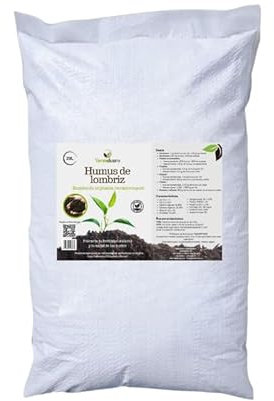 Humus de lombriz 20L Vermiduero. Abono orgánico 100% natural y ecológico. Renueva la tierra y cuida tus plantas.