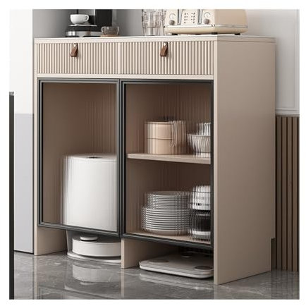 FUHAI-666 Kehrmaschine Organizer Kehrmaschine Regal Lagerschrank Wohnzimmer Kleines Haus Setzen Fisch Tank Regal(Champagne,1.2m)