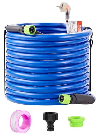 VEVOR Tubo Acqua Riscaldata per Camper 22,9 m Tubo Acqua Potabile Riscaldato Antigelo fino a -42,7°C Autoregolante Automatica, ID 15,87 mm con Set di Raccordi a Collegamento Rapido, Senza Piombo