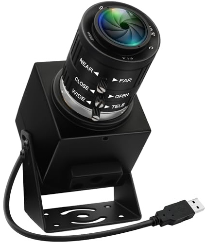 IFWATER 48MP Webcam 8K Ultra HD USB Camera 3.6-10mm 3X Manual Zoom Lens for Computer Lightburn Close-up for Laser Engraver Plug and Play Document Scanning Face Recognition