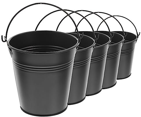 Yardenfun 5stücke Eisenblumentopf Mit Griff Für Home Dekoration Desktop Pflanzer Lagerung Eimer Und Tragbar Für Pflanzen Oder Snacks