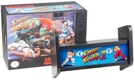 Grupo Erik Lámpara Street Fighter Pared Arcade Street Fighter - Estanteria pared Con Soporte videojuegos - Lámpara escritorio l Accesorios Gaming, Decoracion habitación pared