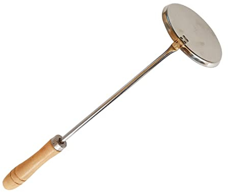 PHENOFICE Cuchara Espumadera Plana Para Aceite De Freír Mango Utensilios De Cocina Resistente Oxidación