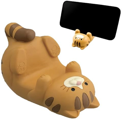 Cat Holder Süßer Katze Niedlicher Handyhalter Katzenkopf Handyhalterung | Funny Handyhalterung Tisch Handyständer Handy Halterung Mobile Halterung, Universal Cat Phone Holder (Braun)
