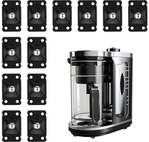 Kugelrollen Möbelrollen, 12 Stück Kleine Rollen Für Möbel Mini 360° Drehbar Möbelrollen Klein Selbstklebendes Kleberolle Rollen Für Küchengeräte Aufbewahrungsbox Kleingeräte Schieber, Schwarz