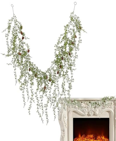 Vigne artificielle de 1,8 m - Lierre artificiel suspendu pour sapin de Noël, décoration d'intérieur, cheminée, rampe, porte ou décoration murale - Lierre artificiel vert - 1,8 m