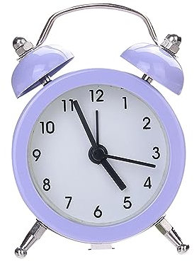 Sveglia da comodino Sveglia con doppia campana - Allarme forte - Look vintage - Senza ticchettio - Orologio analogico alimentato a batteria - Ideale for la camera da letto e la decorazione della casa
