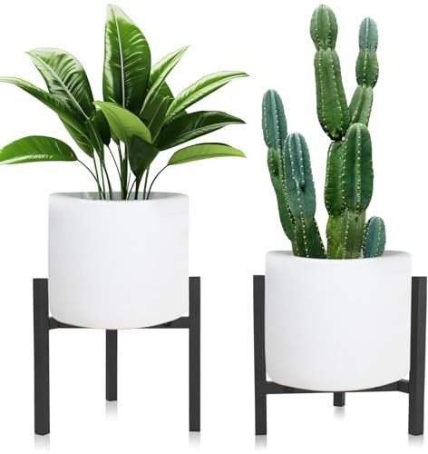 Azyvum 2er Pack Verstellbarer Pflanzenständer für Innen Außenbereich, Einfach zu Montieren Blumenständer aus Metall Schwerlast-Halterungsgestell Passend für 20-31CM Pflanzentöpfe (2 Stück)