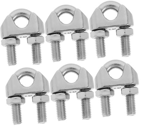 MUCKLILY 6pezzi Morsetti Per Cavi in Acciaio Inox Da Clip Per Cavi u Fascette Metalliche Morsetti Marini Clip