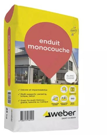 Weber Rivestito monostrato per facciata esterna bianco sporco 25 kg - impermeabilizzazione e decorazione facciate