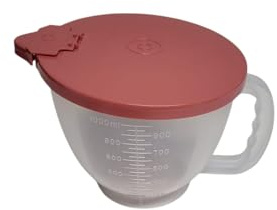 Tupperware Backen Messbecher Candy D217 1,0 Liter | Rührbecher & Rühr-Mix Schüssel mit Deckel | Messbecher zum Backen & Mixen | Lachs Transparent | BPA-frei