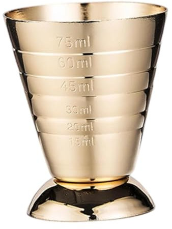 JISADER Edelstahl Messbecher Cocktail Jigger Mess Jigger Barkeeper Werkzeug für Bar, Gold