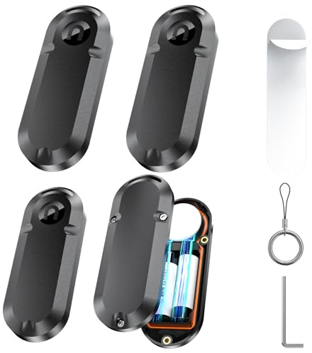 10-jährige Lebensdauer der Lebensdauer für Airtag 4-Pack, Langlastschutz Batterie, wasserdichtes Halter für Luft-Tag verwendet AA-Batterien-14x mehr Kapazität als CR2032, 3 Mount-Lösungen