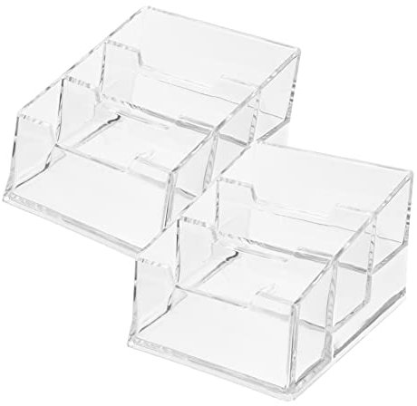 Gadpiparty 2stücke Acryl Kartenhalter Visitenkartenständer Transparent Tisch Kartenhalter Mit Hoher Kapazität Für Visitenkarten Organizer Für Schreibtisch Reisen Büro