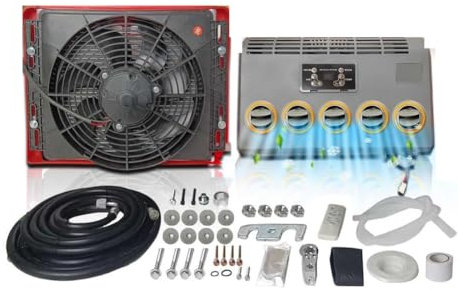 SXHEYUY Climatiseur Universel 24V, Refroidissement Rapide, Climatiseur De Cabine Camion Électrique Split Energy pour Semi-Remorques, Bus,Multi Colored,24v