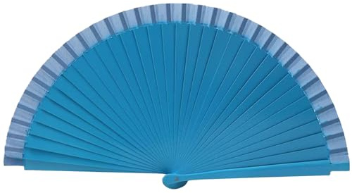 Handfächer aus Holz für Damen, Vintage-Stil, einfarbig, für Hochzeit, Tanz, Party, Dekoration, einfarbig, Falten
