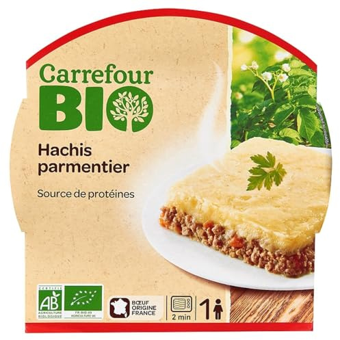 CARREFOUR BIO – Hachis Parmentier Maison, Saveur Authentique et Texture Fondante (Barquette 300g) - lot de 3 - Vendu par Lot