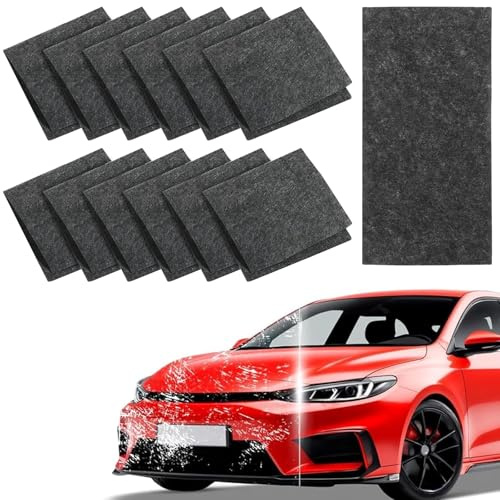 XSHAO® 12 STK Nano Sparkle Tuch, Nano Sparkle Tuch Auto Kratzer Original für Reparatur von Kratzern/Farbresten/Wirbeln/Wasserflecken und Oberflächenpolieren (10 * 20cm)